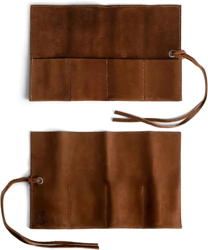 Miniatura 22 de Hide & Drink, Organizador de rollos de reloj de cuero hecho a mano de cuero de grano completo, con capacidad para hasta 4 relojes, fácil de llevar