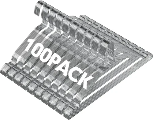 SPECILITE Perchas de Alambre de Metal Paquete de 100, a Granel para Uso Comercial y Doméstico, 16 Pulgadas Calibre 12 Ultra Delgadas para Ropa de