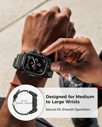 Miniatura 7 de amBand Funda resistente con correa para Apple Watch de 1.732 pulgadas, compatible con iWatch Series SE 3/SE 2ª generación, SE/6/5/4, protección