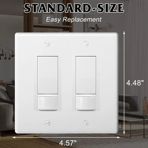 Miniatura 5 de Placas decorativas de pared de 2 segmentos para interruptores de luz, interruptor inteligente, atenuadores, GFCI, receptáculo, salida USB