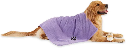 Miniatura 18 de Bone Dry Colección de toallas de aseo para mascotas, microfibra absorbente, XL, 41 x 23.5 pulgadas, color verde bordado Bordado verde
