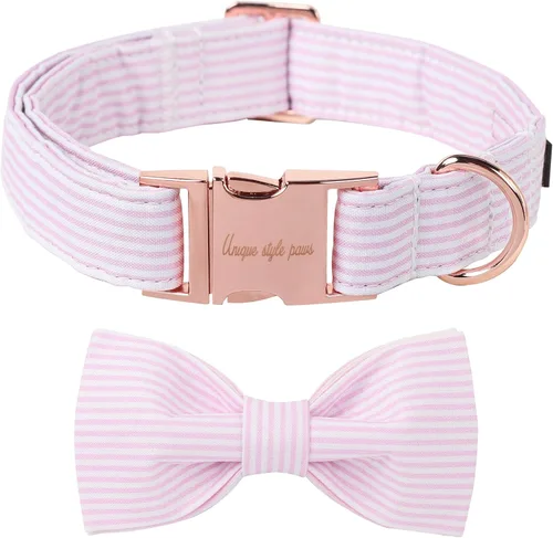Miniatura 27 de Unique style paws Collar de perro para el día de San Valentín con lazo de flores, collar de cachorro de corazón azul, el mejor regalo para niños