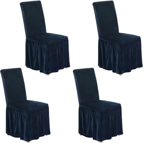 Miniatura 43 de NICEEC Fundas de silla de elastano para sillas de comedor, juego de 6 fundas de sillas de comedor extraíbles con falda, fundas de silla de comedor