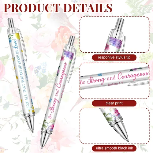 Miniatura 3 de Qeeenar 50 bolígrafos con versículo bíblico, regalo cristiano, citas inspiradoras, bolígrafos de tinta retráctiles divertidos para mujeres, hombres