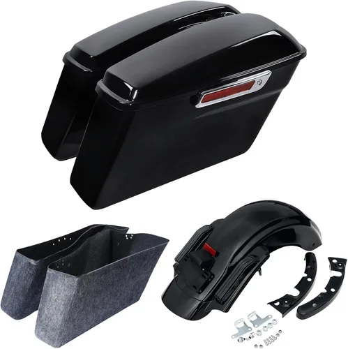 Miniatura 9 de SLMOTO Alforjas rígidas para motocicleta para Harley, alforjas rígidas con soportes de conversión negros, compatibles con Harley Street Glide