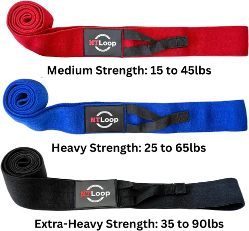 Miniatura 8 de Banda de resistencia de tela larga con anclaje de puerta, banda de resistencia de cuerpo completo para entrenamiento y terapia física, banda