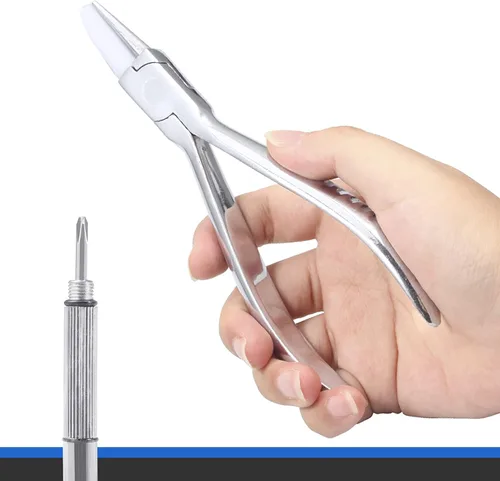 Miniatura 5 de Alicates de nailon con punta redonda y plana para lentes de 6 pulgadas, alicates de ajuste, herramienta de reparación de gafas, herramientas