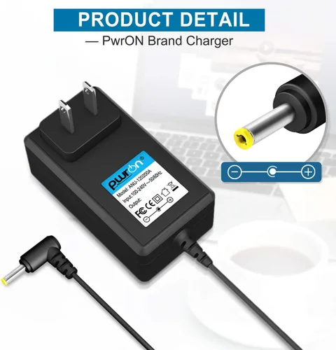 Miniatura 2 de Cable de 6.6 pies 12V AC a DC adaptador compatible con Sylvania 7" 9" 10" reproductor de DVD portátil SDVD7014 SDVD7015 SDVD7027 SDVD8009 SDVD8727