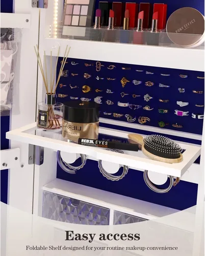 Miniatura 3 de Bed Bath & Beyond 360 Swivel LED Jewelry Armoire with Lights - NA White