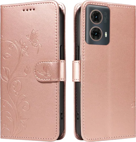 Miniatura 156 de Funda para Motorola Moto E22/E22i, piel sintética, con tarjetero y correa para la muñeca, a prueba de golpes, funda magnética para Motorola Moto Rojo