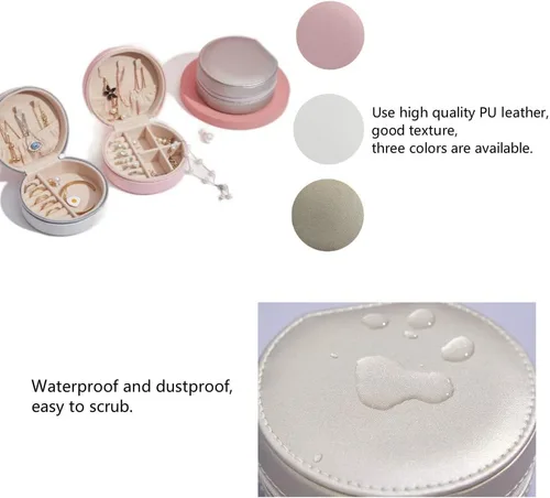 Miniatura 6 de NuAngela Joyero pequeño organizador de joyas de viaje, estuche portátil de piel sintética, soporte de joyería para mujeres y niñas, accesorios