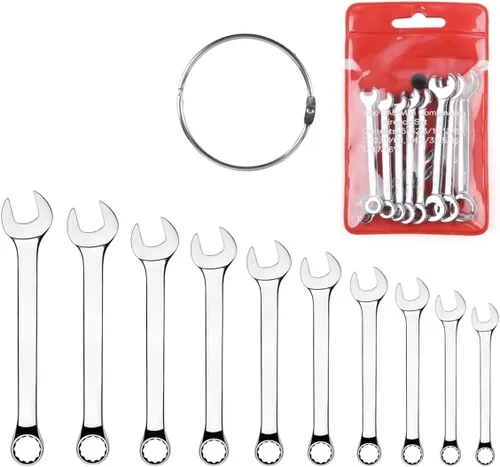 Juego de mini llaves inglesas de extremo abierto, llave combinada, juego de llaves pequeñas, métricas y SAE (SAE)