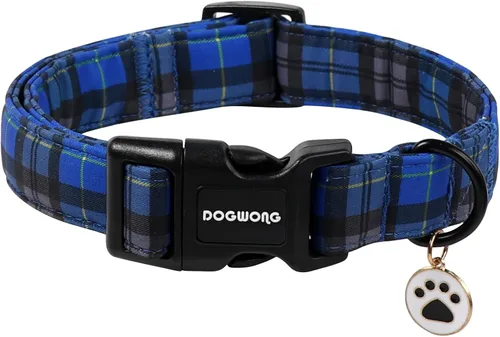 Miniatura 37 de DOGWONG Collar de Algodón Navideño para Perro, Collar de Perro Rojo de Papá Noel, Collares Duraderos para Mascotas de Fiestas Navideñas, Lindo Rojo