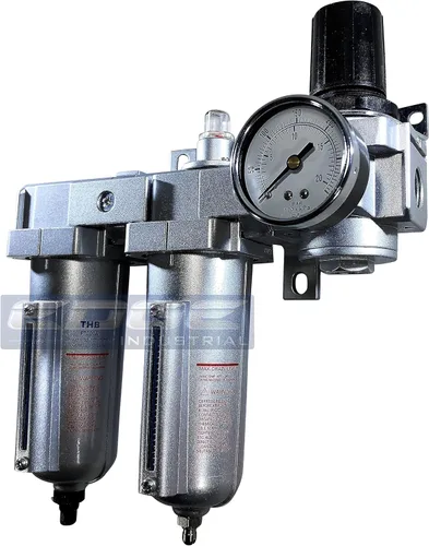 Sistema de secado de aire de tres etapas con clasificación industrial: filtro de partículas de aire, filtro coalescente de 0.01 micras y regulador