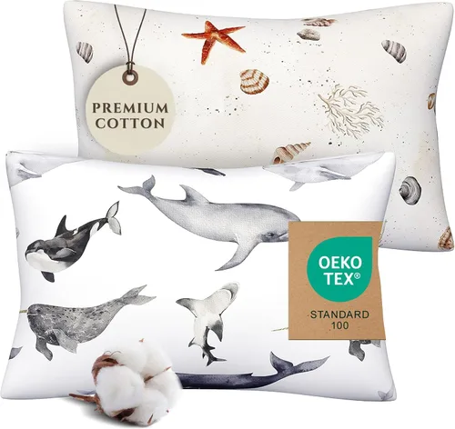 Miniatura 11 de Pobi Baby - Funda de almohada de algodón de 13 x 18 pulgadas, funda de almohada pequeña de alta calidad para niños y bebés, cómoda funda de almohada