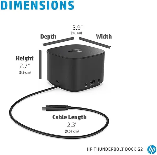 Miniatura 4 de HP 3TR87AA TB Dock G2 con cable combinado, negro