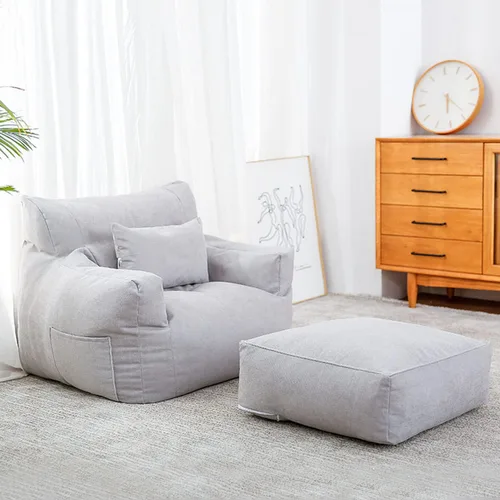 Miniatura 10 de Sofa Lazy Sack - Puf gigante para adultos (sin relleno), tumbona perezosa, tatami, ultra suave, funda para silla, muebles de sala de estar, asiento