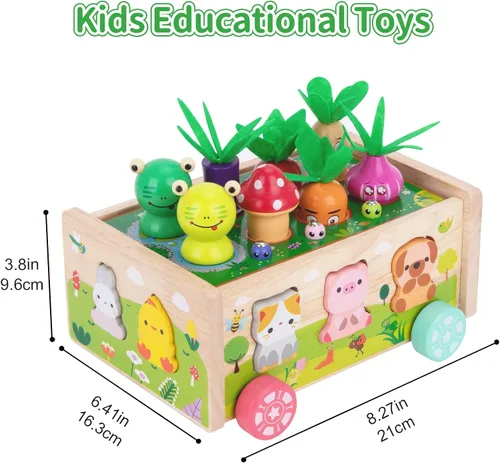 Miniatura 4 de KMTJT Montessori - Juguetes de madera para niños y niñas de 1, 2 y 3 años, juguetes de clasificación de formas, regalos de primer cumpleaños