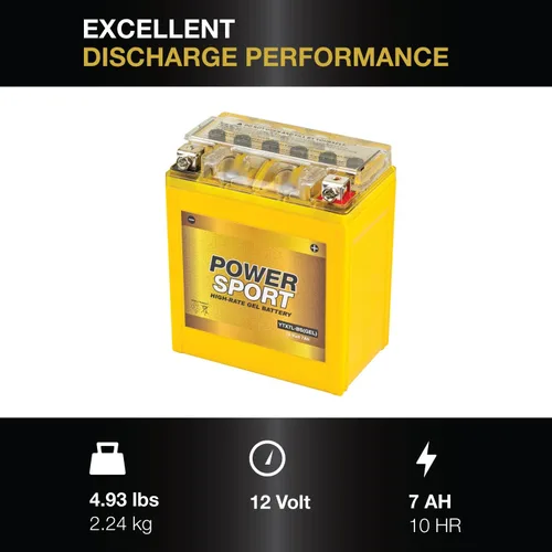 Miniatura 5 de ExpertPower YTX7L-BS - Batería de gel de 12 V 7 AH, sin mantenimiento, recargable, electrolito de gel, adecuada para motocicletas, motos de nieve