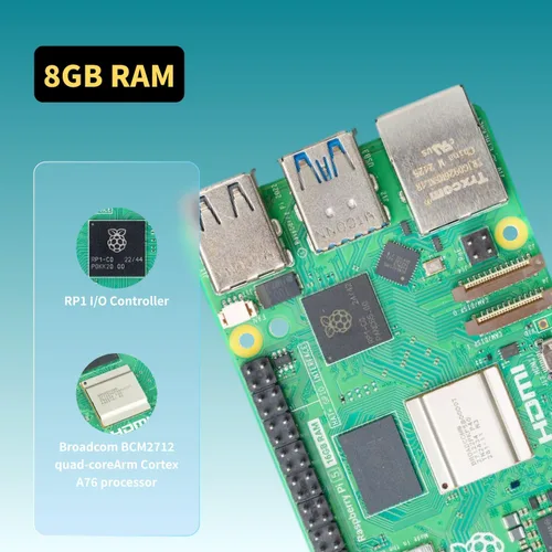 Miniatura 3 de iRasptek Kit de inicio para Raspberry Pi 5 RAM 8GB-64GB Edición de OS-Bookworm precargado (caja de aluminio)