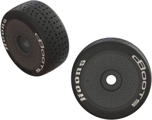 ARRMA Dboots Hoons 42/100 2.9 Neumáticos de velocidad RC con banda y engomado con inserciones de espuma, montados en ruedas Aero Dish negras (Set de