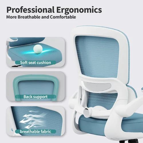 Miniatura 7 de TRALT Silla de oficina – Silla de escritorio ergonómica con soporte lumbar ajustable, silla de computadora de malla, sillas ejecutivas para oficina