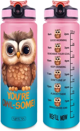 Miniatura 12 de Botellas de agua de 32 onzas, con marcador de tiempo, botella de agua reutilizable, botella de agua deportiva, botellas de agua de plástico, botella