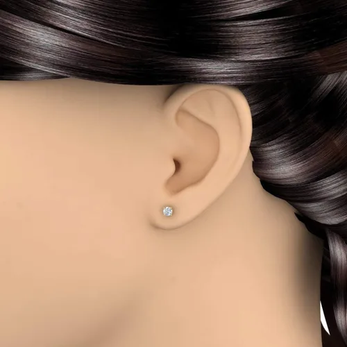 Miniatura 4 de Aretes de diamante con 4 puntas de 38 a 0.70 quilates en oro de 14 quilates, con certificación IGI