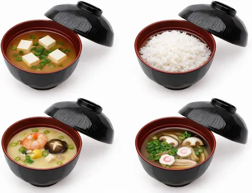 Miniatura 11 de JapanBargain Juego de 10 cuencos de sopa de miso japonés con tapas, pequeños cuencos tradicionales lacados, tamaño japonés auténtico, fabricado