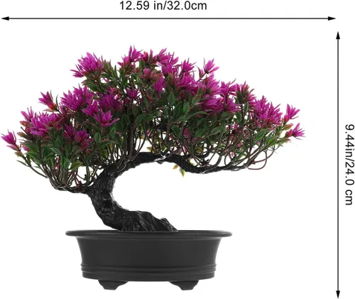 Miniatura 7 de HOMSFOU Plantas falsas en maceta, planta de vegetación falsa, flores artificiales en maceta, árbol artificial de simulación de árbol de bienvenida