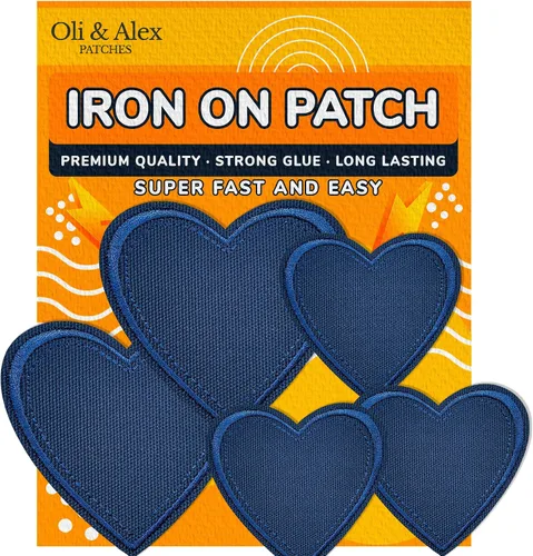 Miniatura 11 de Parches para planchar – Parche de corazón negro, 6 piezas, parche bordado para planchar de 2.2 x 1.8 pulgadas – 2.2 x 1.9 in – A-24