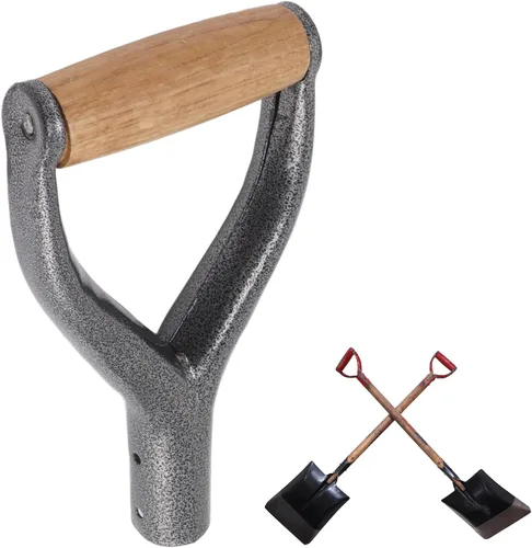 Miniatura 6 de Diydeg Mango de pala D-Grip, mango de pala reutilizable de 1.22 pulgadas, metal y madera, plata, pala de trasplante, herramienta de jardín