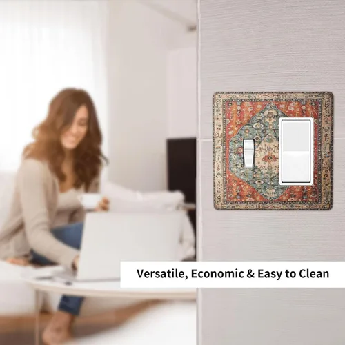 Miniatura 210 de Placa Decorativa de Pared de Granja Rústica con Cuerno de Madera para Puerta de Granero 1 Banda Duplex Cubiertas de Toma Eléctrica Soltera