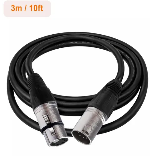 Miniatura 2 de Conector XLR de 5 pines, cable de micrófono XLR, conexiones equilibradas macho a hembra para micrófono e interfaz de audio (9.8 ft/10 pies)