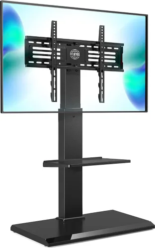 Miniatura 10 de FITUEYES Soporte universal para TV de suelo con base de hierro con inclinación giratoria, soporte de TV para pantallas de 32 a 75 pulgadas, soporte