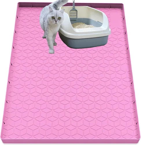 Miniatura 15 de Alfombra para Arena de Gatos, Alfombra de Silicona Grande para Caja de Arena - 28 x 22 pulgadas, Impermeable y Antideslizante, Duradero y Fácil