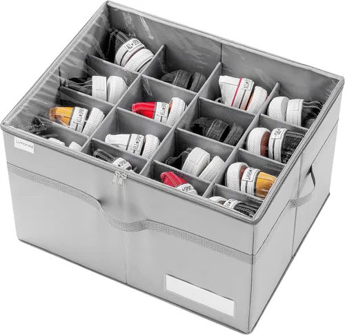 Miniatura 8 de Luvhomee Organizador de almacenamiento de zapatos, se adapta a 16 pares, caja organizadora de zapatos grande para armario, contenedores plegables
