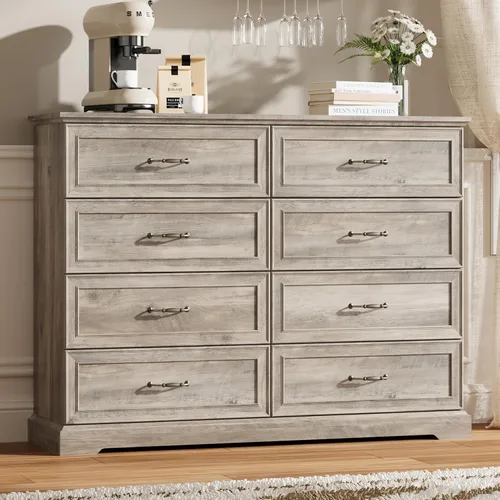Miniatura 26 de Thacuok Cómoda de 3 cajones para dormitorio, cómoda de madera de 24 pulgadas de ancho, cómoda rústica de granja con cajones grandes y asas de metal