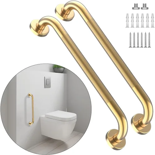 Miniatura 8 de Barra de agarre antideslizante para ducha de 24 pulgadas, acabado blanco frotado con aceite, diámetro de 1.25", Barra de agarre para baño Munzong