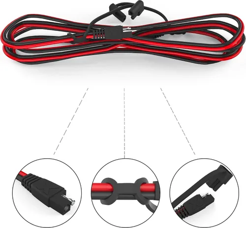 Miniatura 7 de POWISER - Cable de extensión SAE a SAE de 3 pies, conector de desconexión rápida 16 AWG, para panel solar automotriz, enchufe SAE (3 pies (16 AWG))