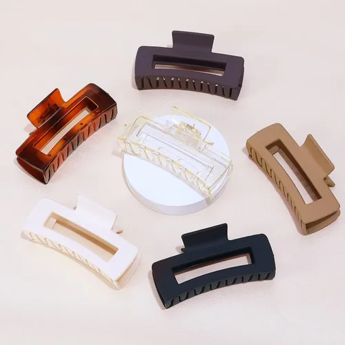 Miniatura 6 de Sisiaipu Pinzas de pelo grandes de 4 pulgadas, 6 piezas de garra grande para cabello grueso, pinzas cuadradas para el cabello para mujeres, pinzas