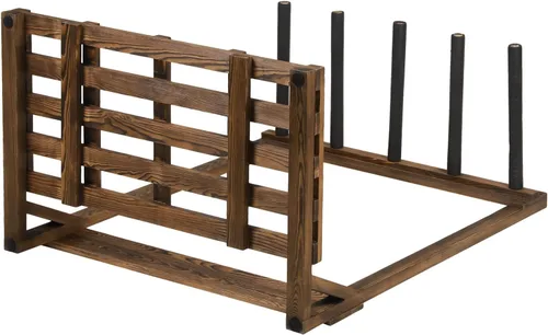 Miniatura 7 de MyGift Estante vertical independiente para tablas de surf de 4 pies de alto, estilo casa de playa, soporte de almacenamiento para tabla de remo SUP