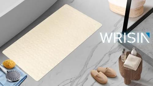 Miniatura 8 de Tapete antideslizante para bañera y ducha, tapete de goma natural con 241 ventosas, tapete de seguridad suave para baño, patrón único de diamante