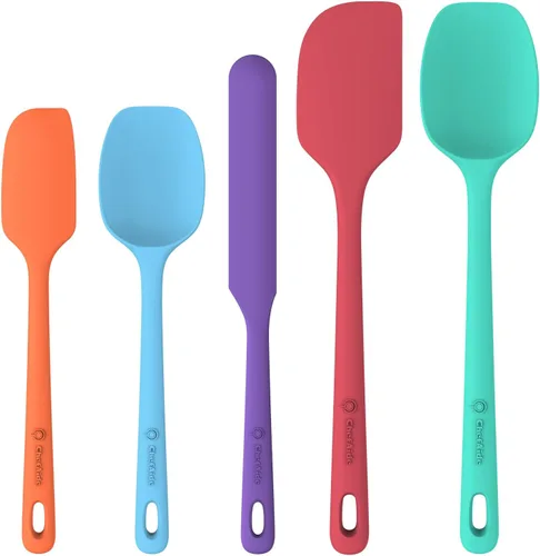 Miniatura 31 de ChefAide - Juego de 4 espátulas de silicona, espátulas de goma de grado alimenticio, con mango fuerte y agarre ergonómico, resistentes al calor