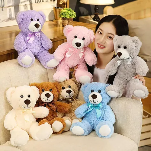 Miniatura 4 de Juguete de Peluche de Oso Teddy, Oso Teddy de Peluche de 13.5 Pulgadas, Animal de Peluche de Cumpleaños para Niños y Niñas Amigas