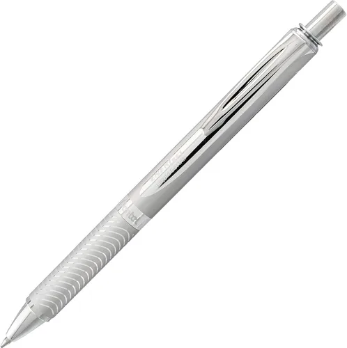 Miniatura 3 de Pentel Energel 0.7mm Alloy RT Bolígrafos retráctiles de gel con tinta - Paquete de 3 - Barriles metálicos de color negro, plateado y aguamarina