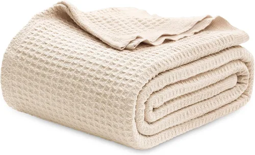 Miniatura 14 de Bedsure Gentlesoft - Manta de 100 % algodón, tamaño Twin XL, para dormitorio universitario, transpirable y suave, manta Twin de tejido waffle