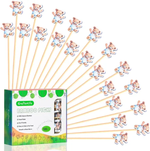 Miniatura 10 de Palillos de cóctel de conejo de Pascua, palillos para frutas y postres, palillos para sándwiches, palillos para alimentos, pinchos para charcutería