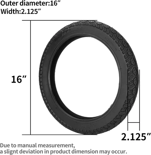 Miniatura 2 de Neumáticos de bicicleta de 16 pulgadas 16 x 2.125 pulgadas y tubos interiores para bicicleta eléctrica, motocicleta y la mayoría de bicicletas
