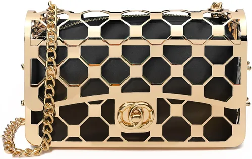 Miniatura 14 de CARIEDO Bolso Elegante de Noche para Mujer, Elegante Bolso de Mano de Terciopelo Exquisito, Bolso de Metal Hueco, para Promesa, Boda, Fiesta
